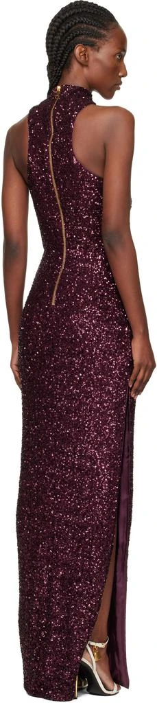 Balmain Purple Sleeveless Sequin Maxi Dress 3