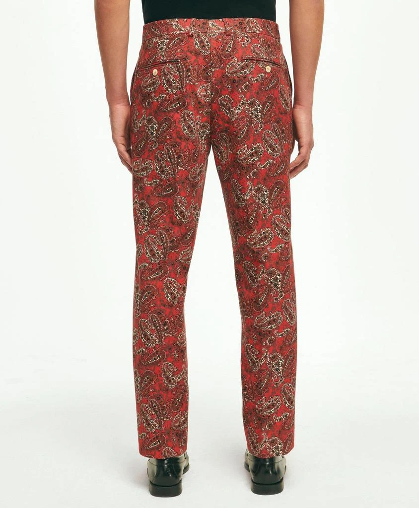 Brooks Brothers Slim Fit Paisley Suit Pants In Cotton Blend 5