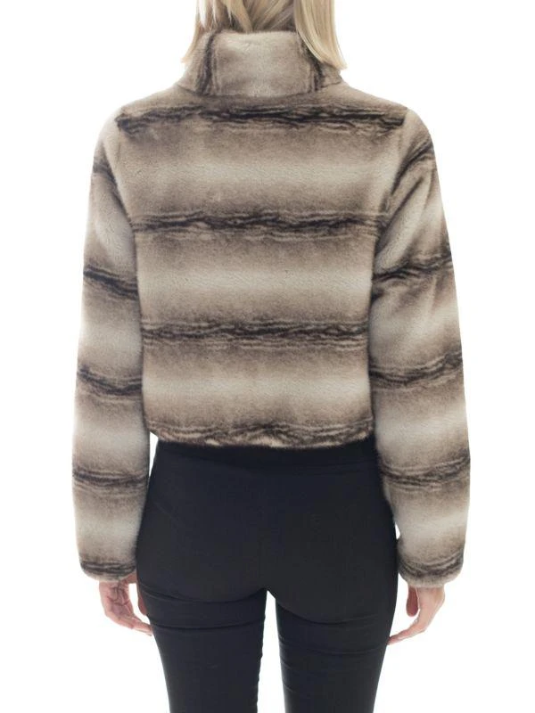 BELLE FARE Channel Faux Fur Cropped Jacket 2