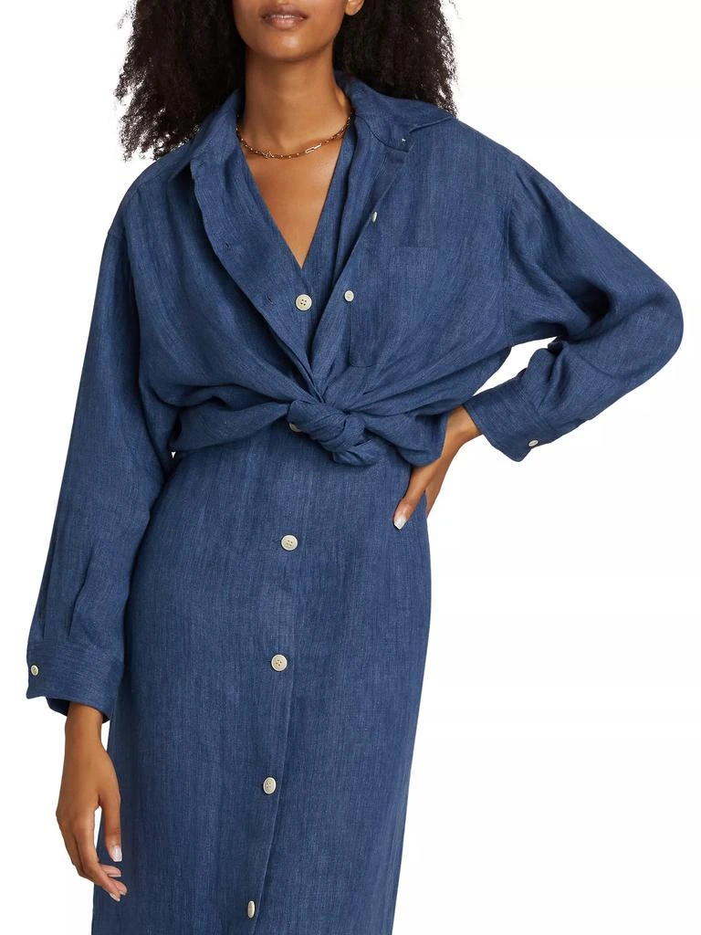 Jenni Kayne Relaxed Silk Oversized Button-Up Shirt 3