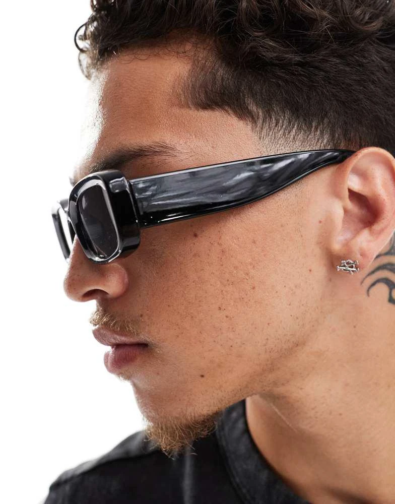 Weekday Weekday Unisex Cruise squared sunglasses in black 4