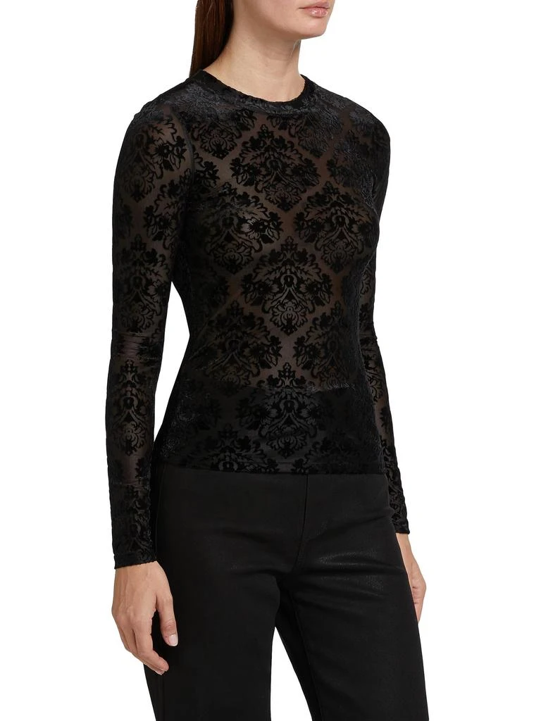 Paige Chelle Velvet Burnout Jacquard Long-Sleeve Top 3
