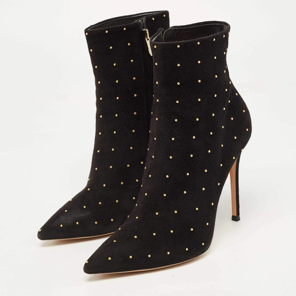 Gianvito Rossi Gianvito Rossi  Black Suede Studded Ankle Boots Size 41 2