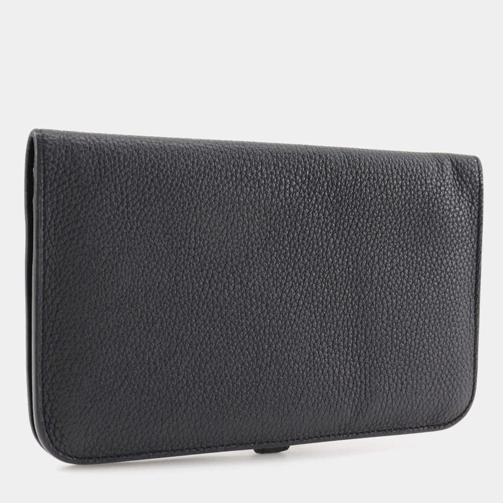 Hermes Hermes Black Leather Dogon GM Long Wallet 3