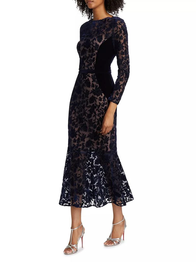 MARCHESA Velvet Lace Cocktail Dress 2