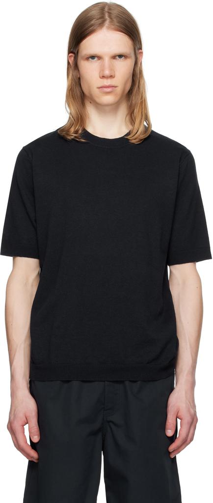 Norse Projects Navy Rhys Cotton Linen T-shirt