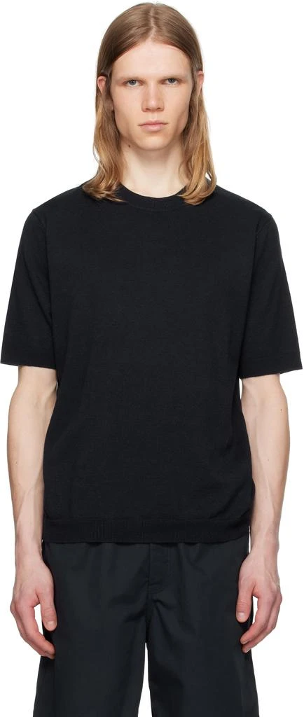 Norse Projects Navy Rhys Cotton Linen T-shirt 1