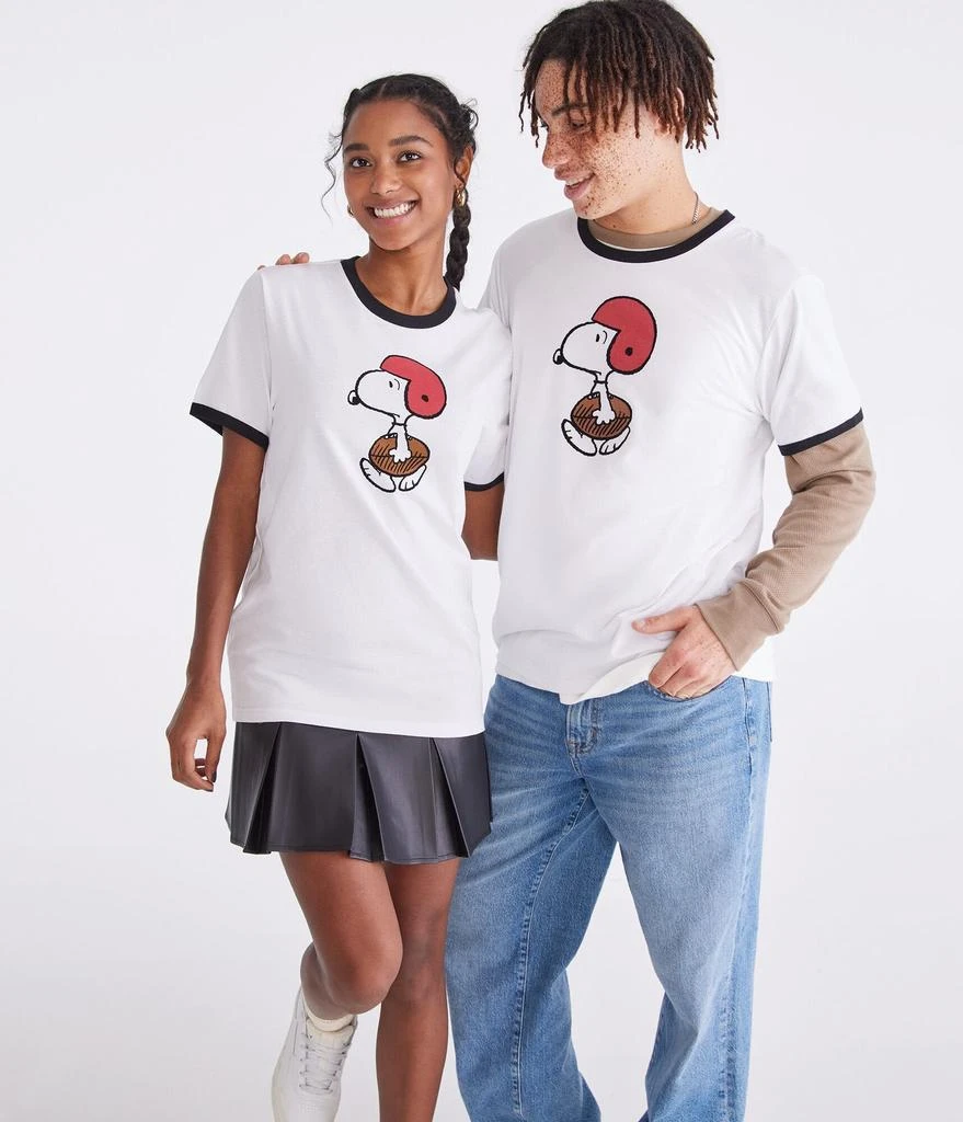Aeropostale Peanuts | Aéropostale Football Snoopy Relaxed Ringer Graphic Tee 1