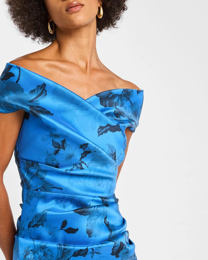 Teri Jon Off-Shoulder Gazar Column Gown 5