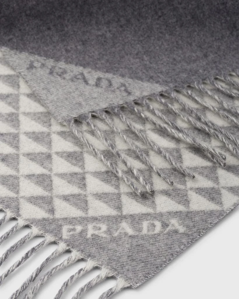 Prada Triangle-Print Wool & Cashmere Scarf 2