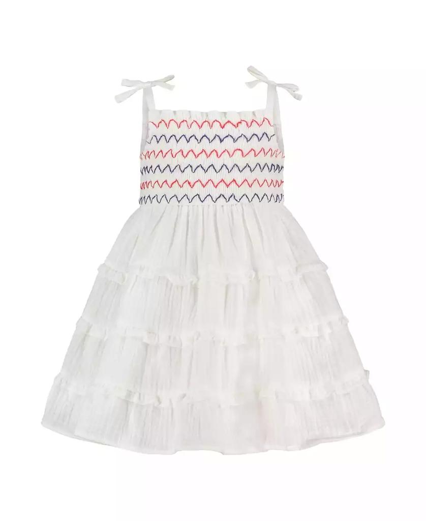 Blueberi Boulevard Baby Girls Smocked Embroidered Sundress