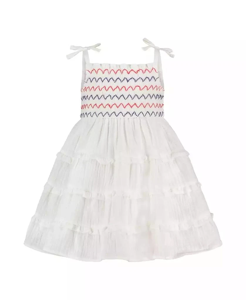 Blueberi Boulevard Baby Girls Smocked Embroidered Sundress 1