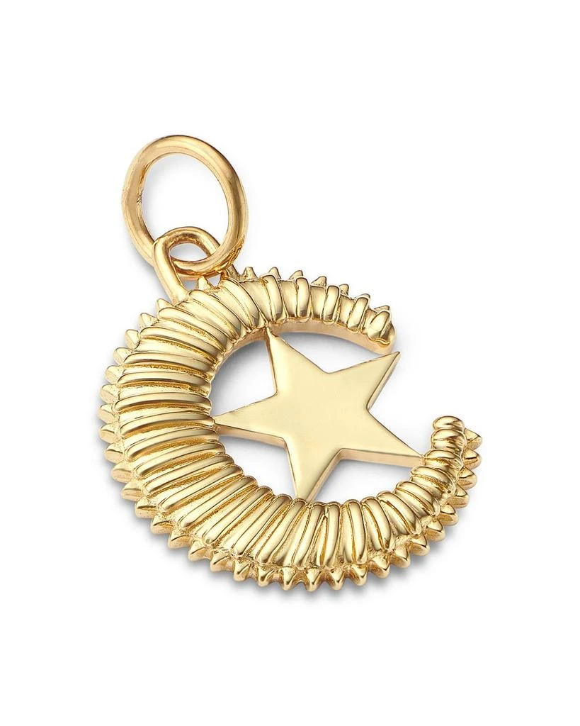 MADISON 501 14K Yellow Gold Moon & Star Charm Pendant 2
