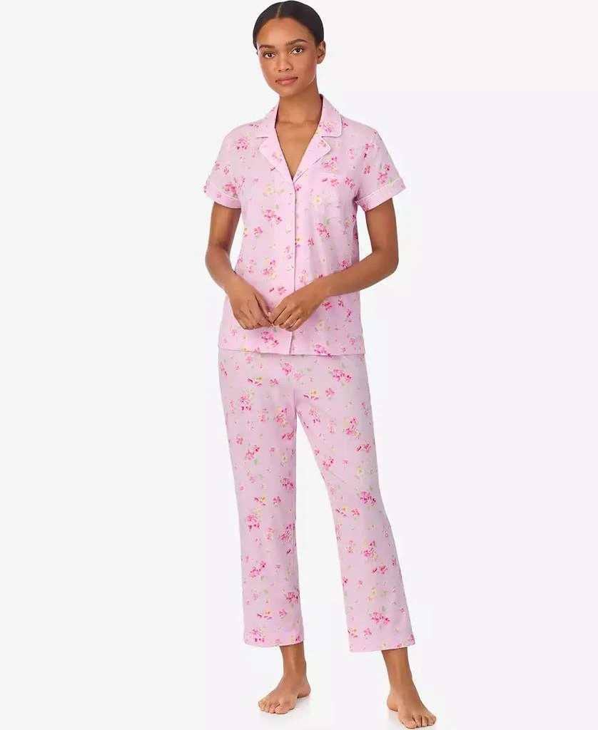 Ralph Lauren Women
s 2-Piece Short-Sleeve Shirt and Cropped Pants Pajama Set