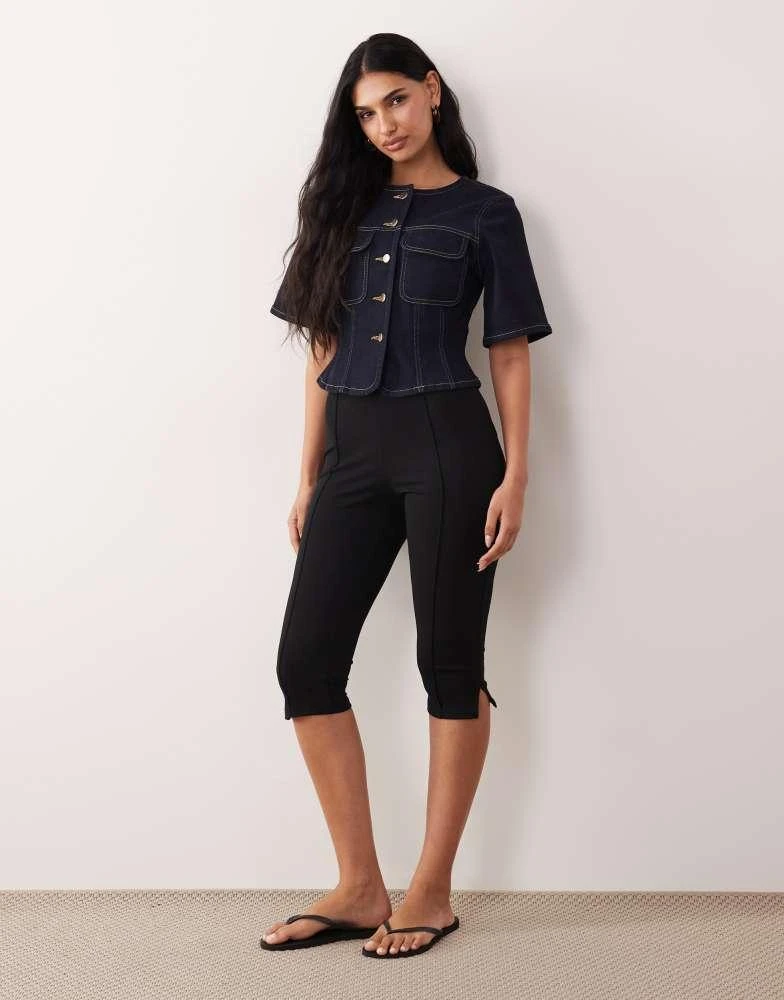 ASOS ASOS DESIGN fitted button through denim top 2