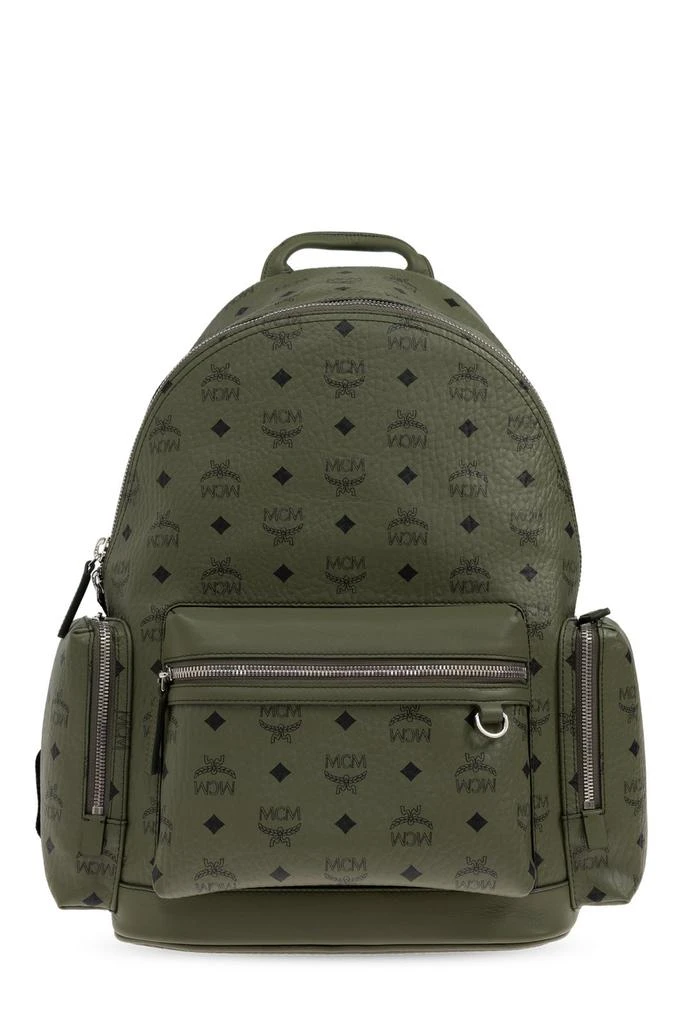 Shop MCM Logo Printed Multi-Pocket Backpack on Sale at  display picture 1
