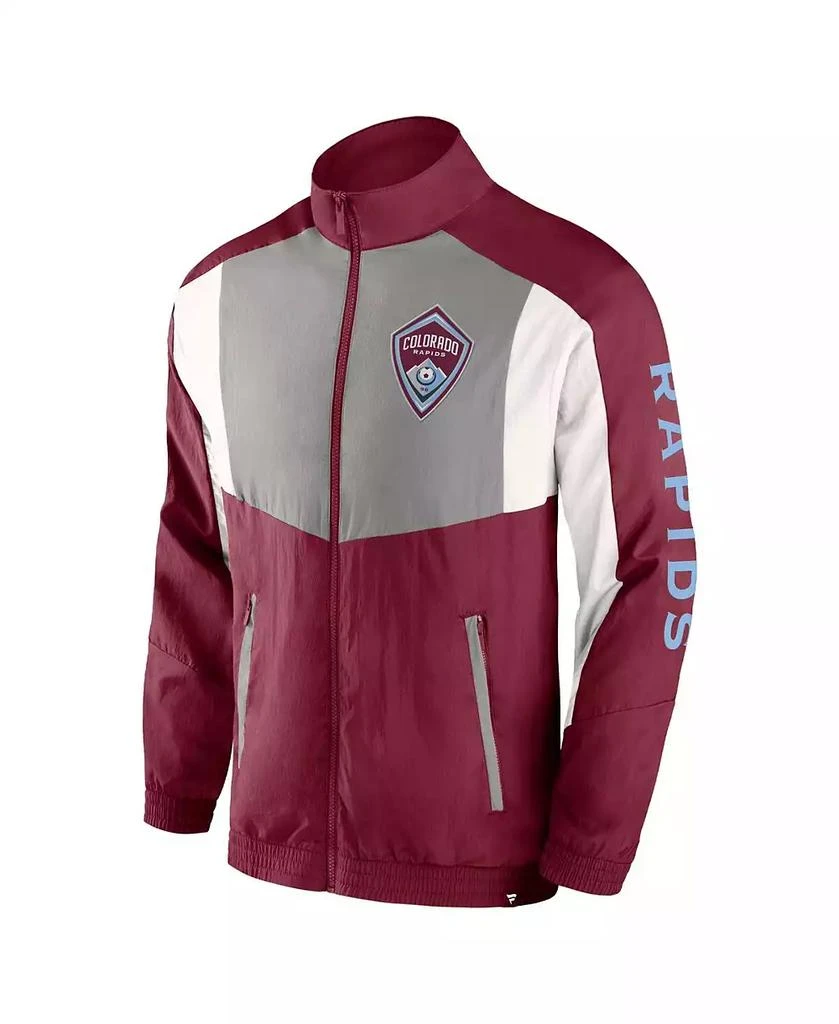 Fanatics Men's Burgundy Colorado Rapids Net Goal Raglan Full-Zip Track Jacket 3