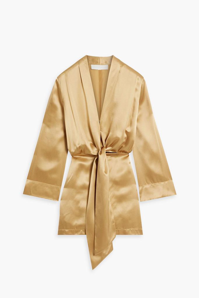 Michelle Mason Silk-satin mini wrap dress