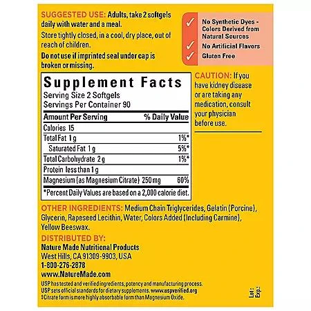 Nature Made Nature Made Magnesium Citrate 250mg Softgels 180 ct. 8