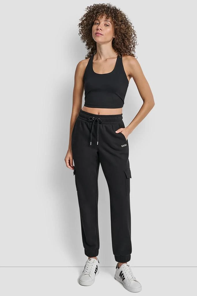 DKNY HIGH-RISE STUDDED LOGO SLIM JOGGER 5