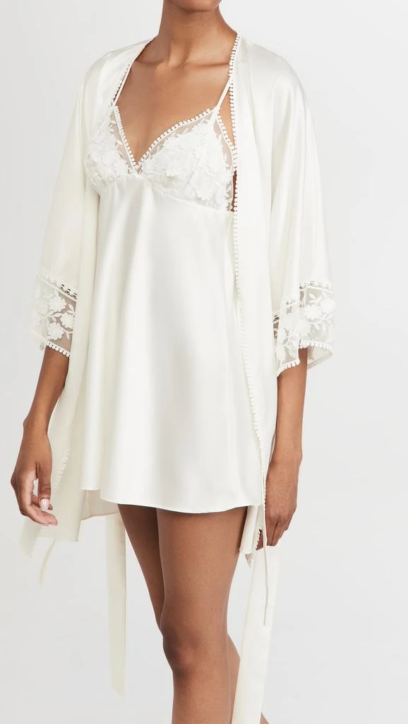 Flora Nikrooz Kylie Charmeuse Wrap with Lace 4