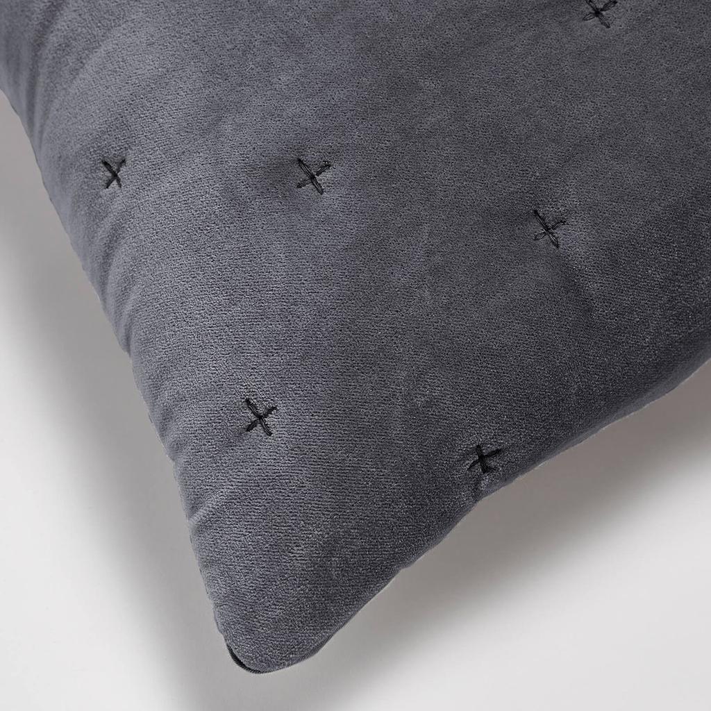 in homeware ïn home Cotton Velvet Cushion - Dark Grey - 50x50cm