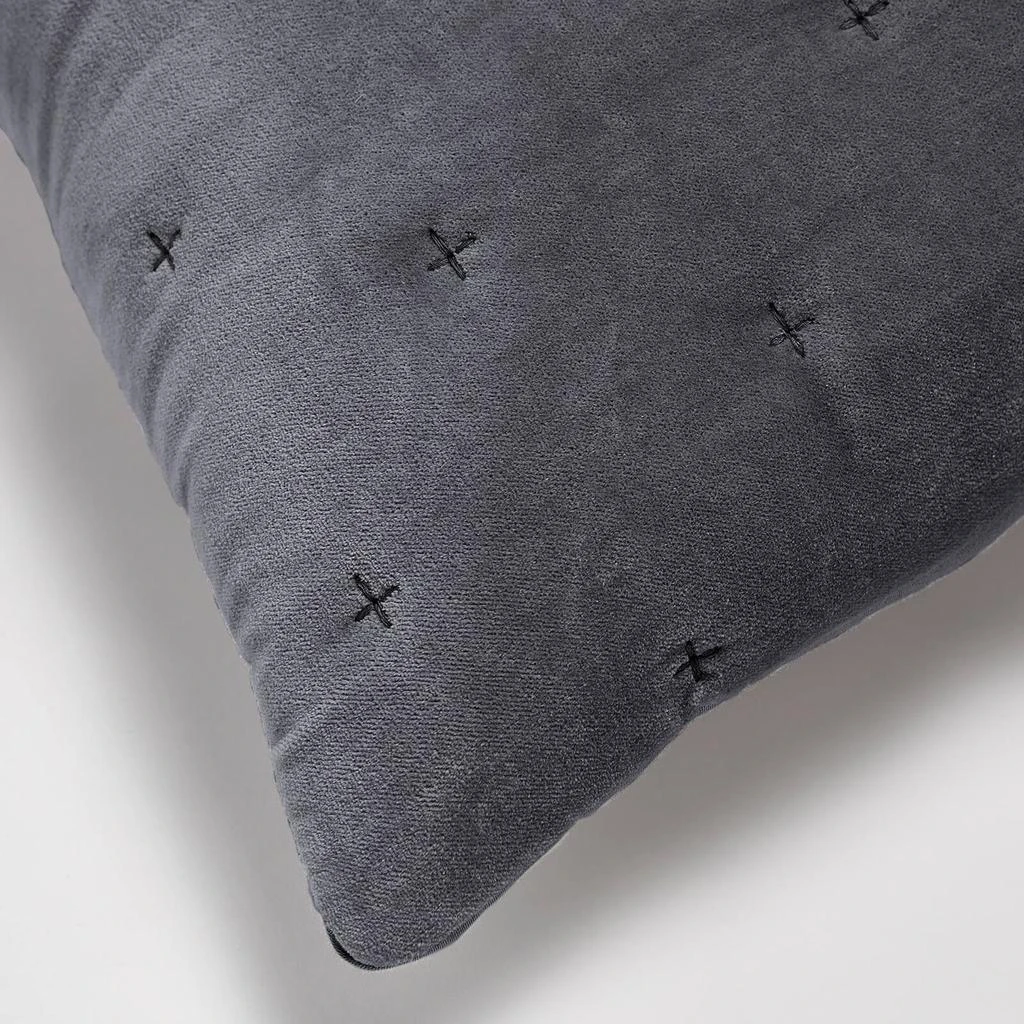 in homeware ïn home Cotton Velvet Cushion - Dark Grey - 50x50cm 2