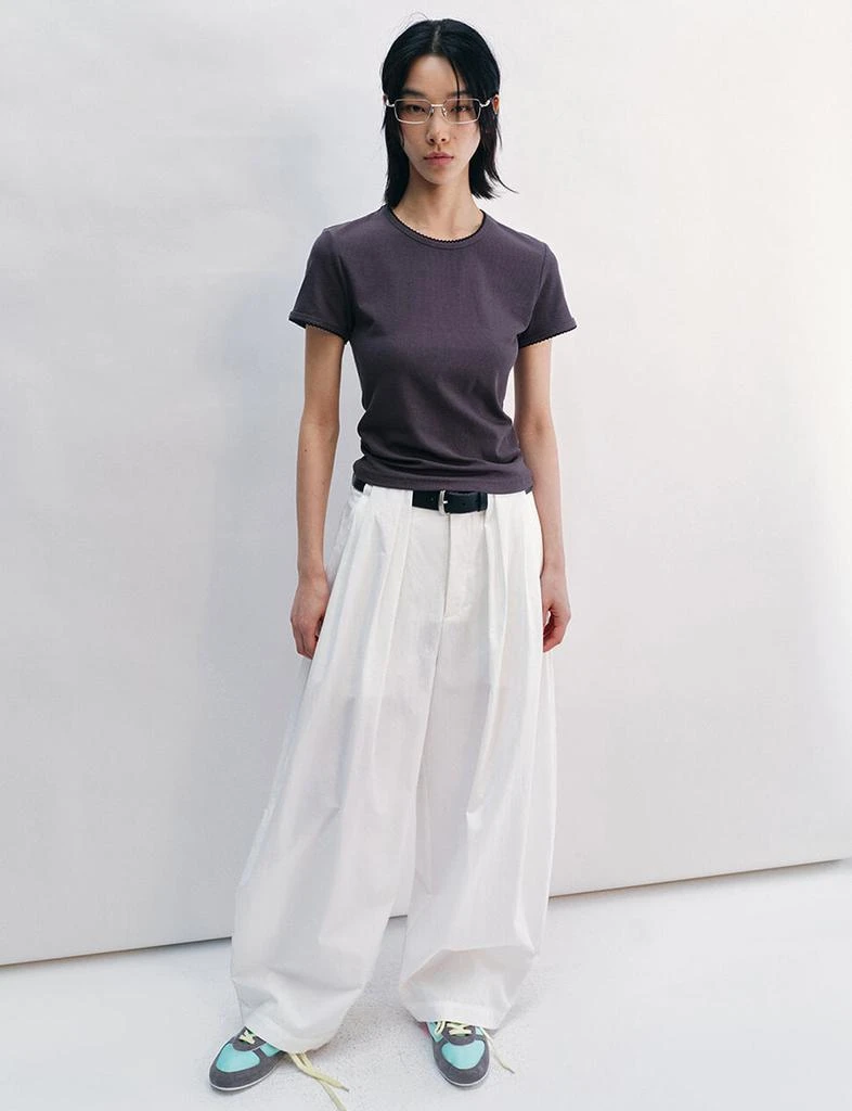 Pixie Market White Pleated Barrel Leg Pants -PREORDER 7