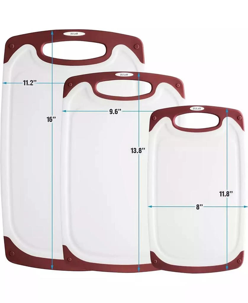 Zulay Kitchen 3 Piece Set Non-Slip Kitchen Cutting Board with Juice Groove 4