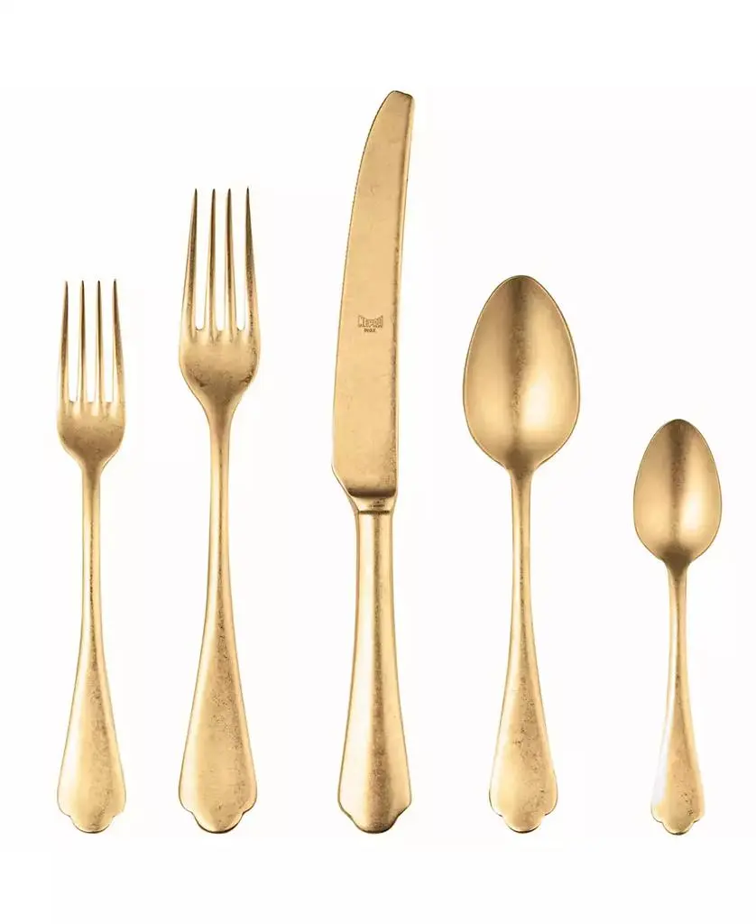 Mepra Dolce Vita Pewter Oro Flatware Set, 5 Piece