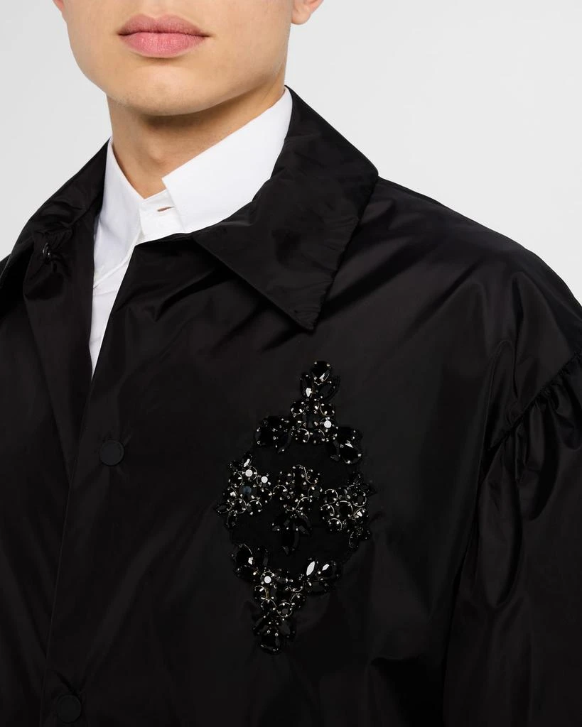 Simone Rocha Men's Puff-Sleeve Embellished Utility Coat 6