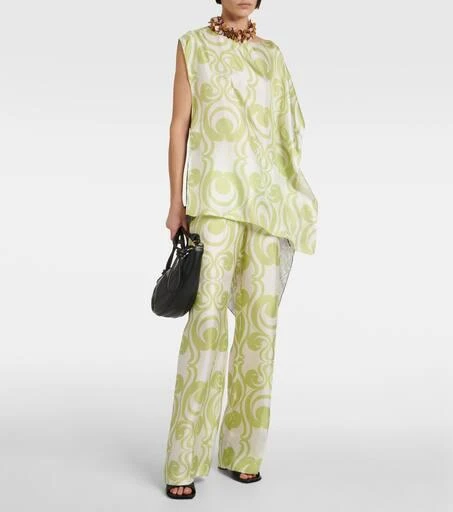 Dries Van Noten Printed silk wide-leg pants 2