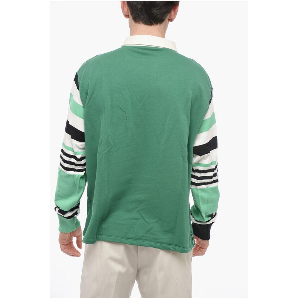 Neil Barrett Box Fit COLLEGIC RUGBY Polo with Knitted Men's Sleeves