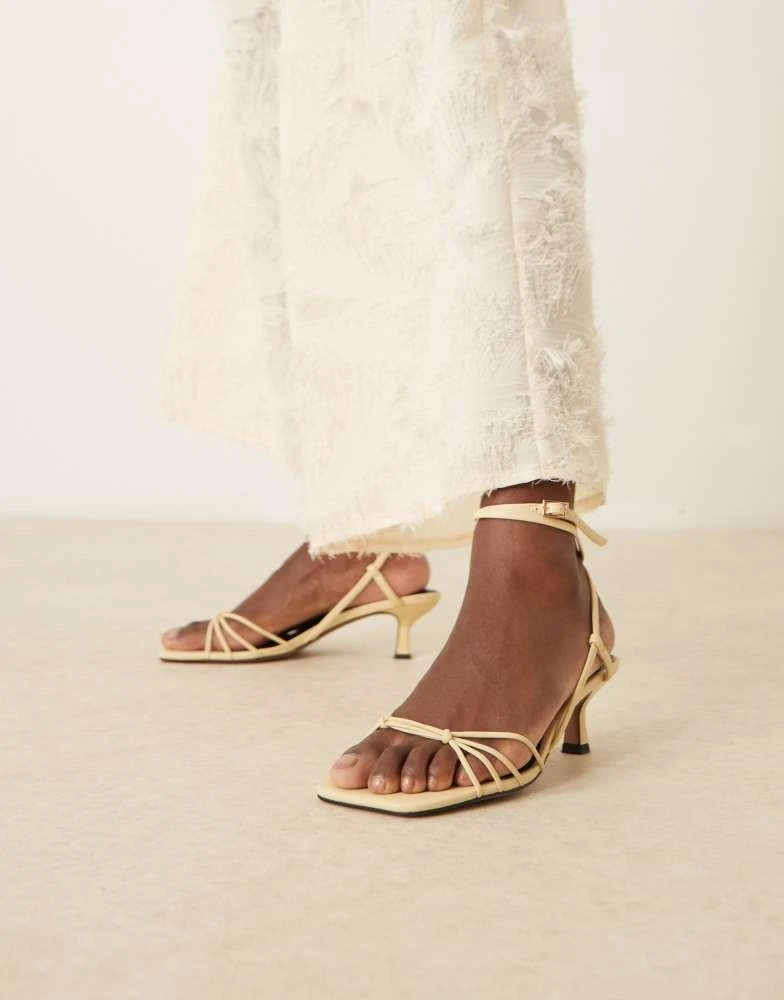 ASOS ASOS DESIGN Hammock strappy kitten heel sandals in buttermilk 4