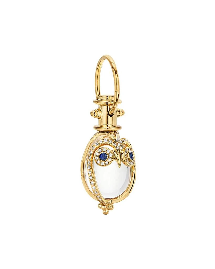 Temple St. Clair 18K Yellow Gold Multi-Gemstone 
Diamond Owlet Pendant 1