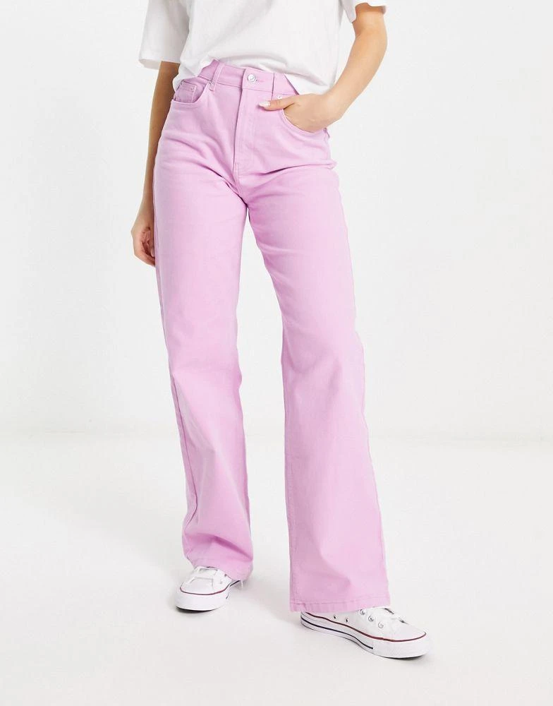 NA-KD NA-KD X co-ord high waist wide leg trousers in pink 1