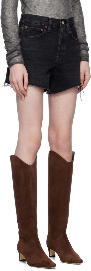 AGOLDE Black Parker Long Denim Shorts 2