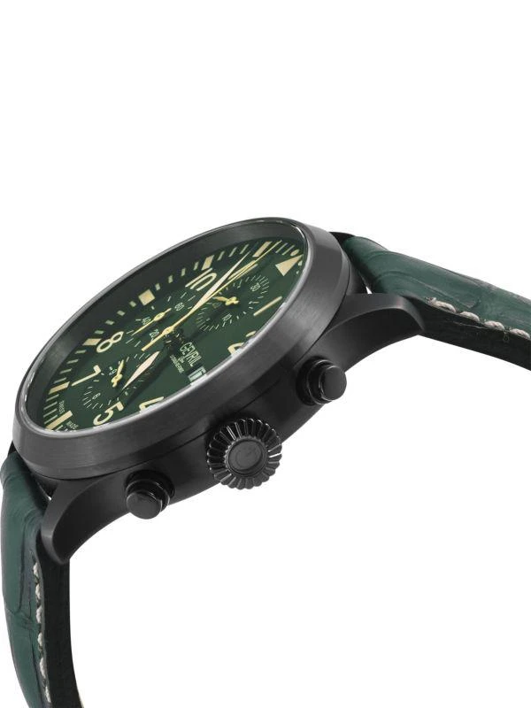 Gevril Vaughn 44MM Stainless Steel 
Leather Strap Automatic Watch 2