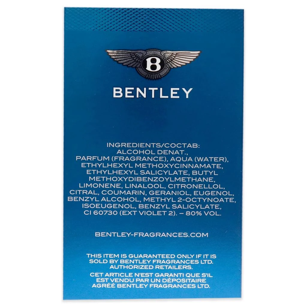 BENTLEY Azure by  for Men - 3.4 oz EDT Spray 6