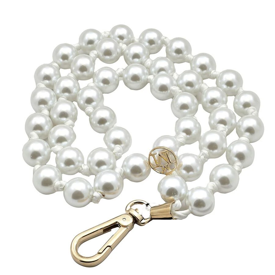 MAISON MICHEL Martine White Pearls Shoulder Strap 1