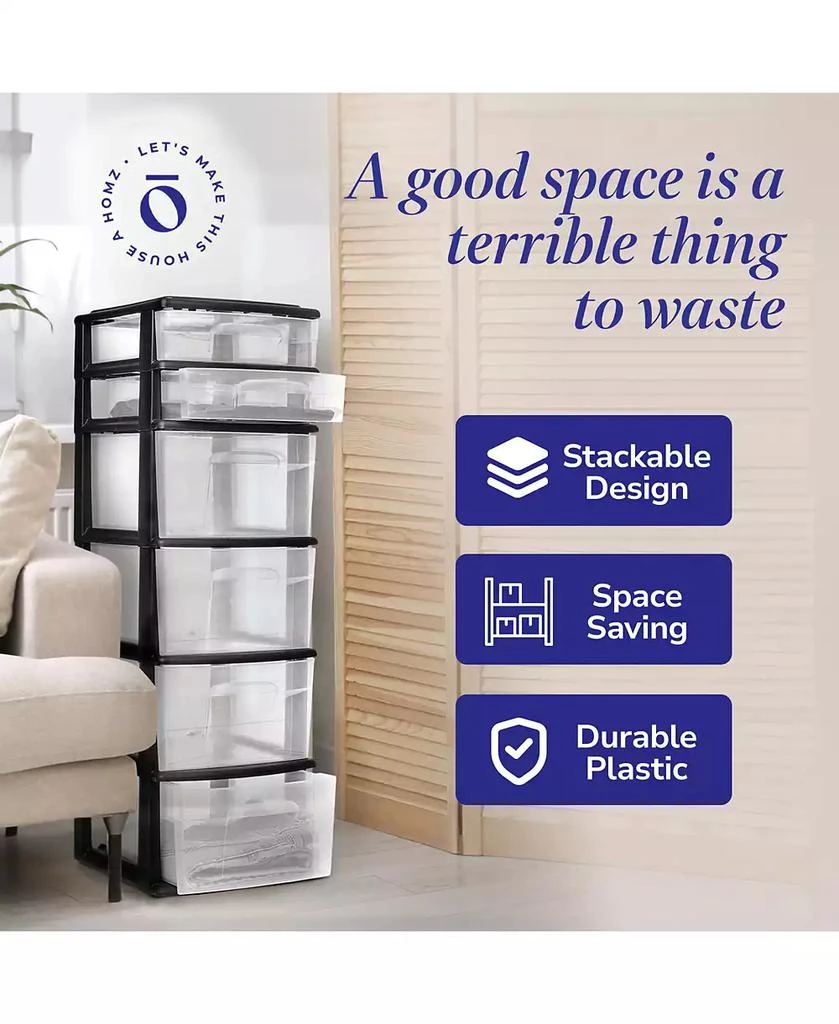 Homz 6-Drawer Plastic Bedroom
Closet Organizer Storage 5