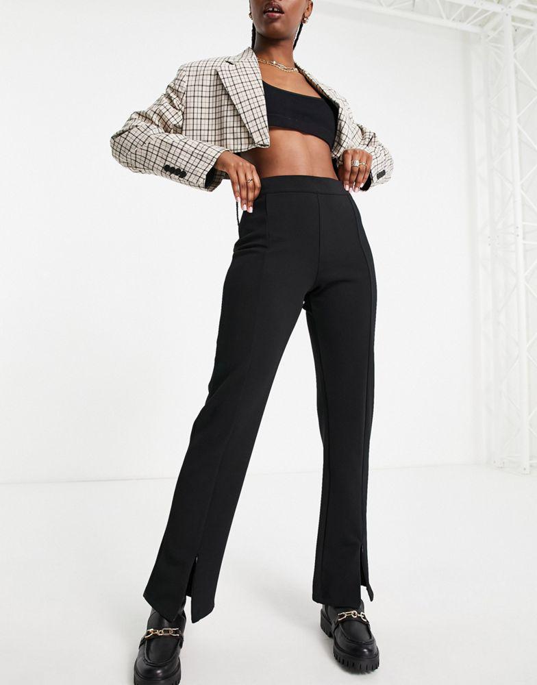 Y.A.S. Y.A.S split front trouser in black