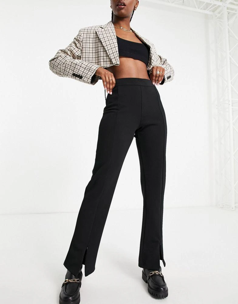 Y.A.S. Y.A.S split front trouser in black 1