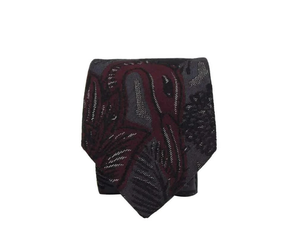 Burberry Men
s Navy and Silk With Animal Print Tie