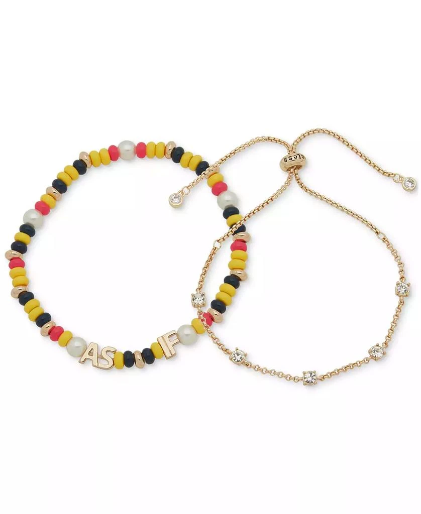 Clueless Gold-Tone 2-Pc. Set Crystal Slider 
As If Mixed Bead Stretch Bracelets