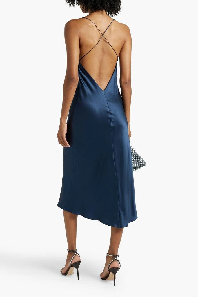 Michelle Mason Draped silk-satin midi slip dress 3