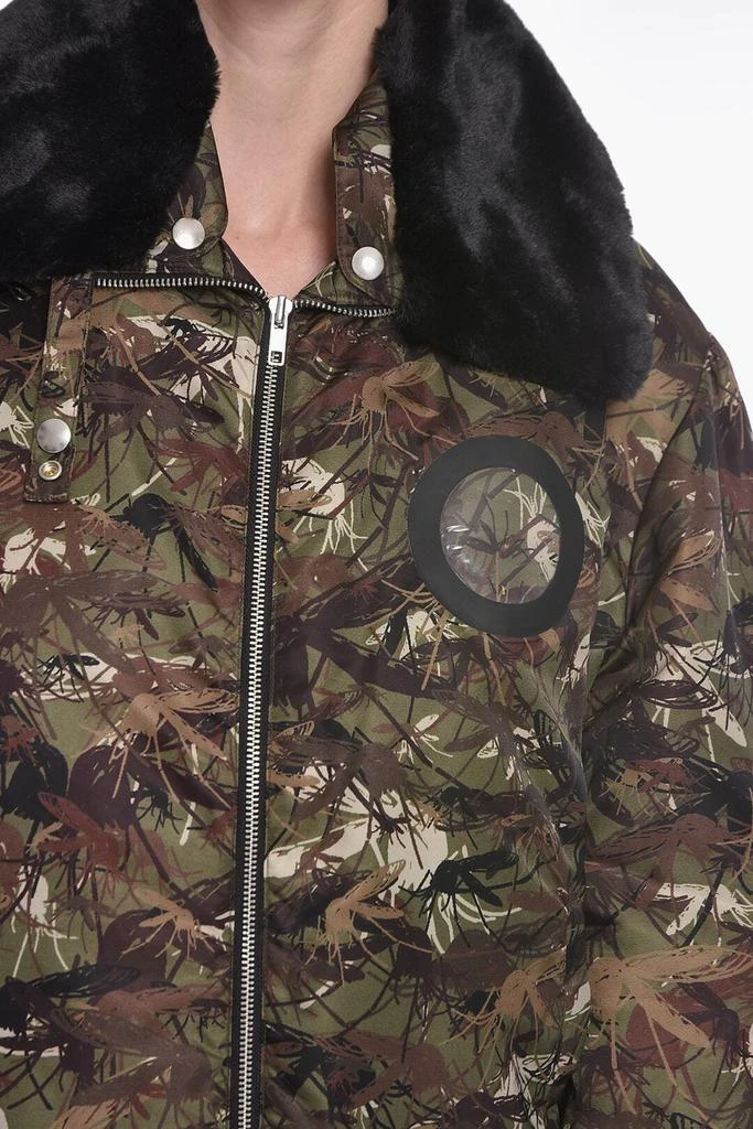 Random Identities Camo-printed Padded Jacket with Faux-furred Collar 4