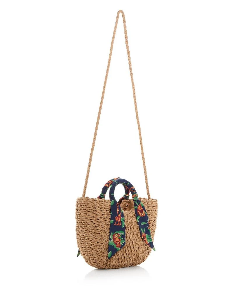 AQUA Monkey Scarf Woven Basket Tote - Exclusive 4