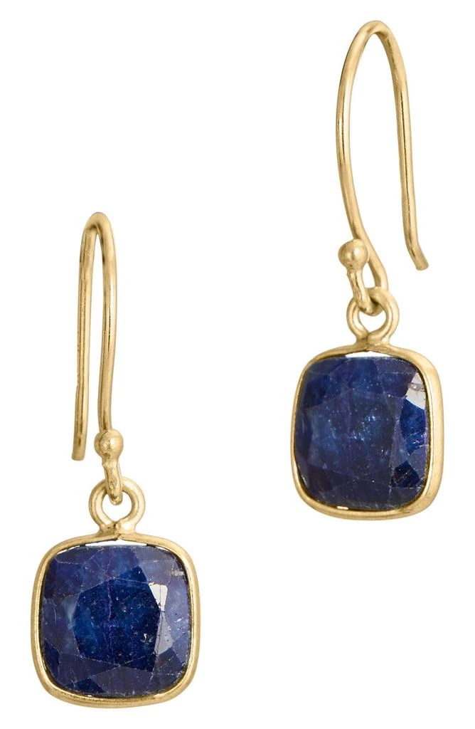 Savvy Cie Jewels 18K Yellow Gold Vermeil Bezel Set Drop Earrings 1