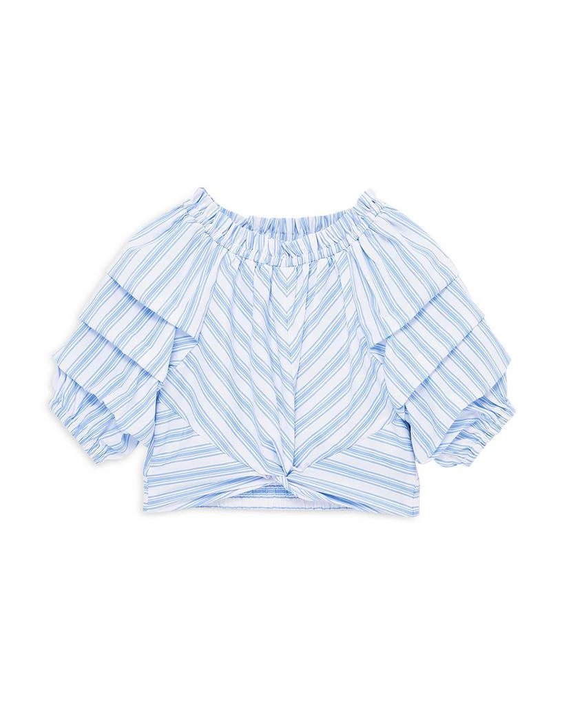 Habitual Girls' Ruched Sleeve Twist Top - Big Kid 1